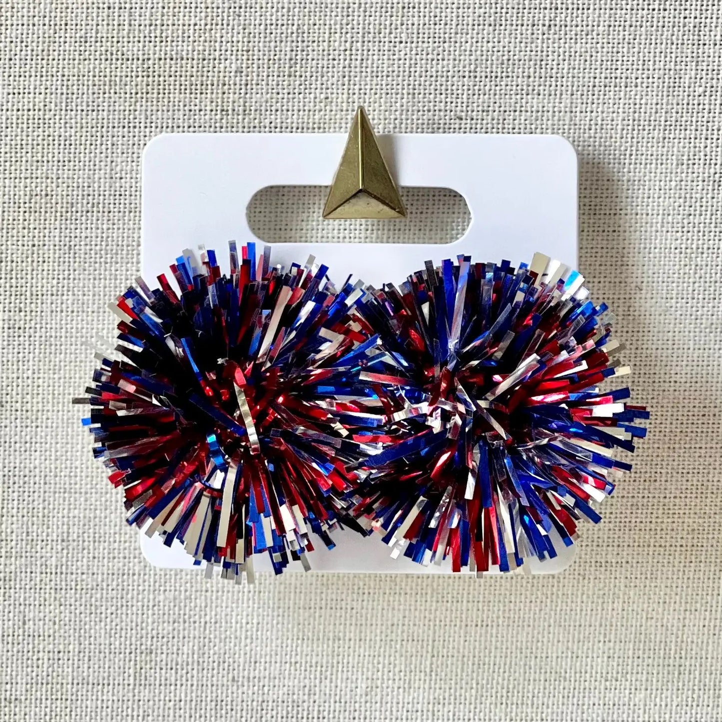 Patriotic Pom Pom Stud