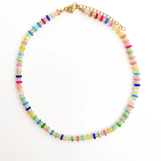 Rainbow Gemstone Bead Necklace