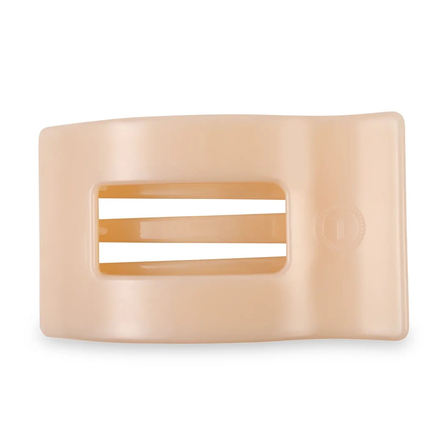 Flat Rectangle Hair Clip - Almond Beige