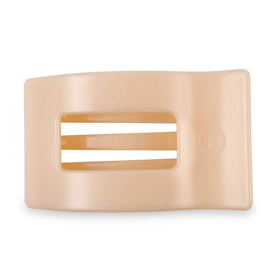 Flat Rectangle Hair Clip - Almond Beige