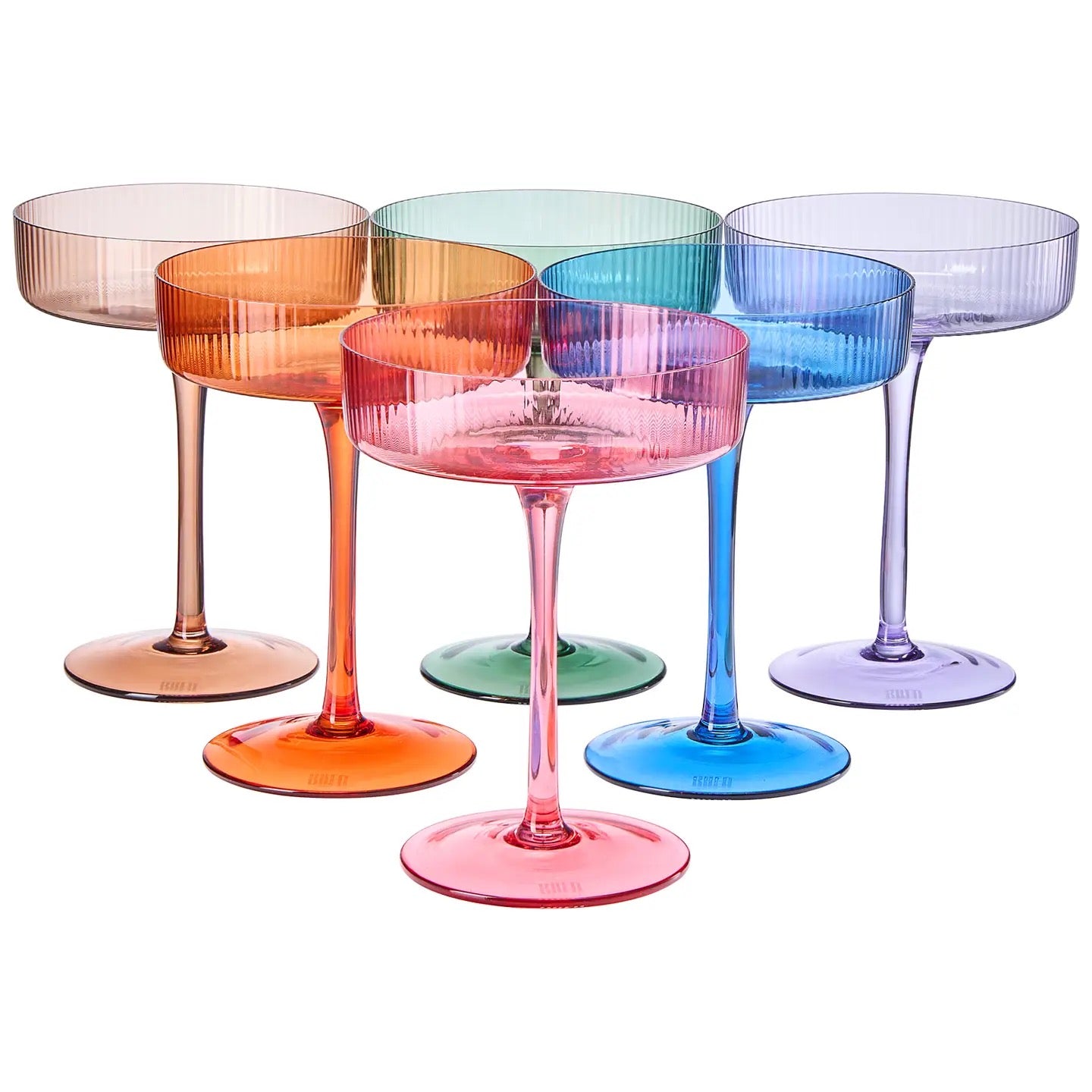 Art Deco Coupe Glasses - Set of 6