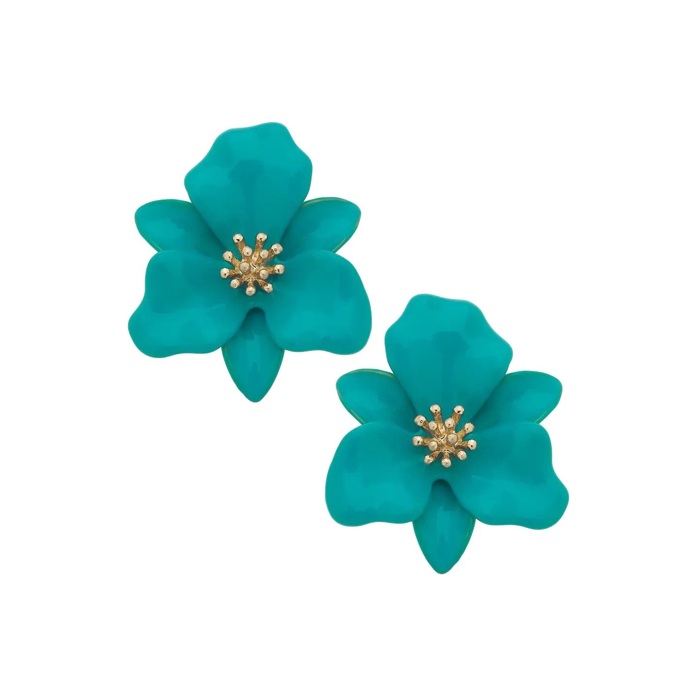 Enamel Flower Statement Earrings