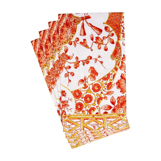 Gilded Porcelain Coral Guest Towel Napkins