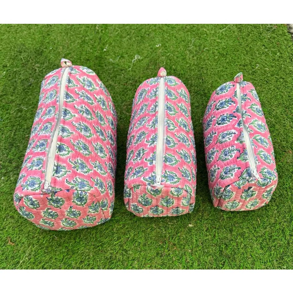 Floral Quilted Cosmetic Bags