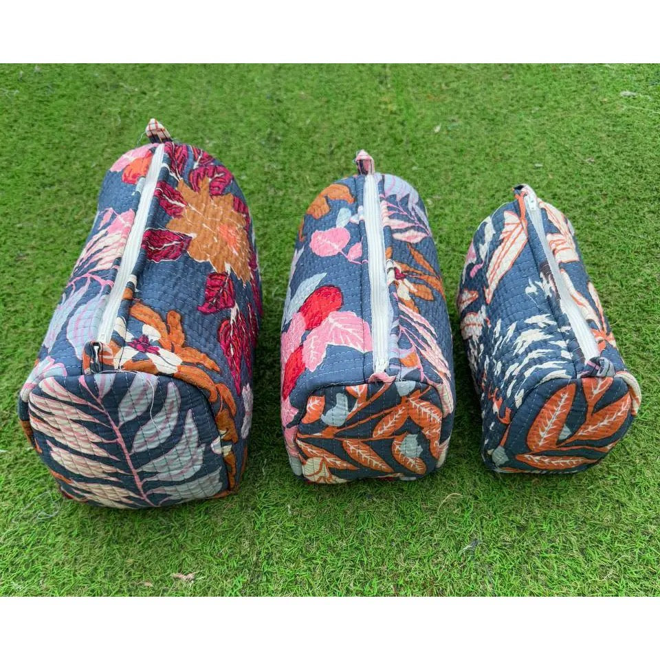 Floral Quilted Cosmetic Bags