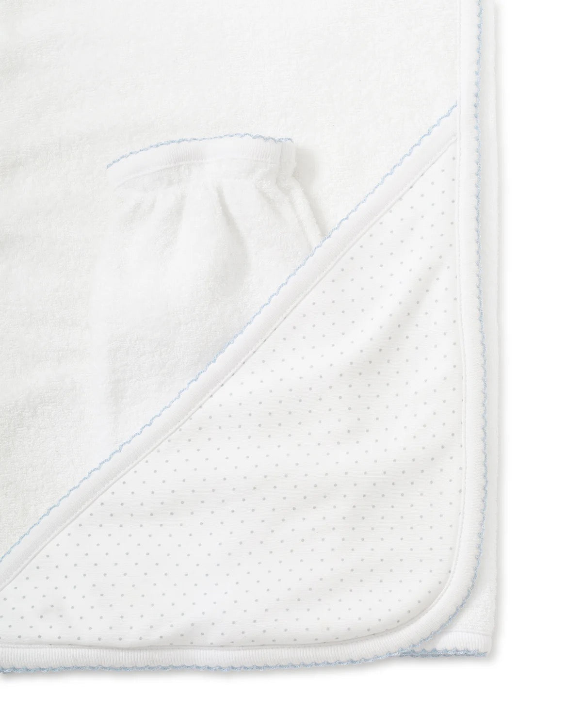 Hooded Bath Towel - Blue/White Dots