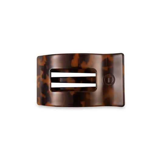 Flat Rectangle Hair Clip - Tortoise