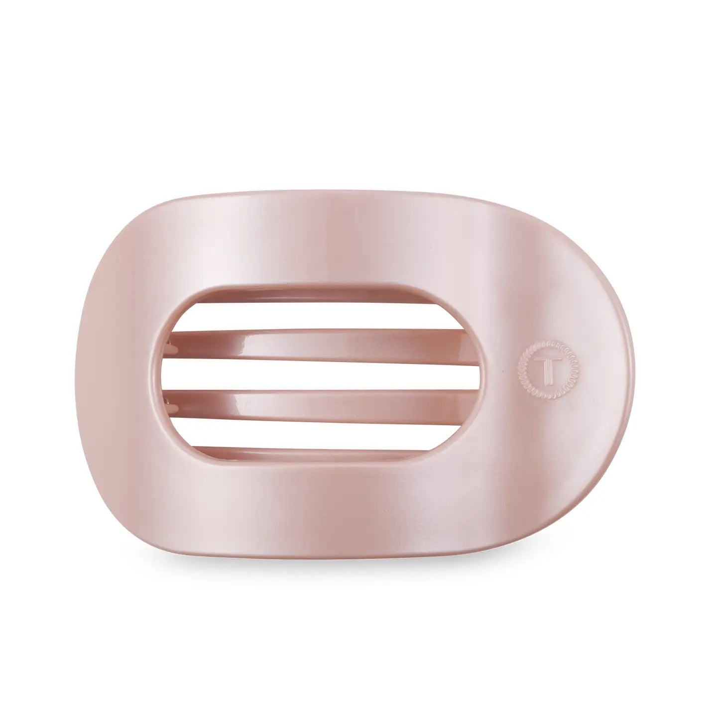 Round Flat Hair Clip - Pearly Pink