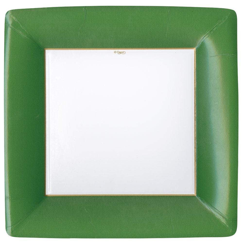 Square Paper Dinner Plates - Hunter Green