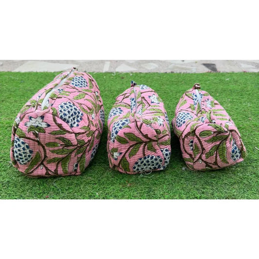 Floral Quilted Cosmetic Bags