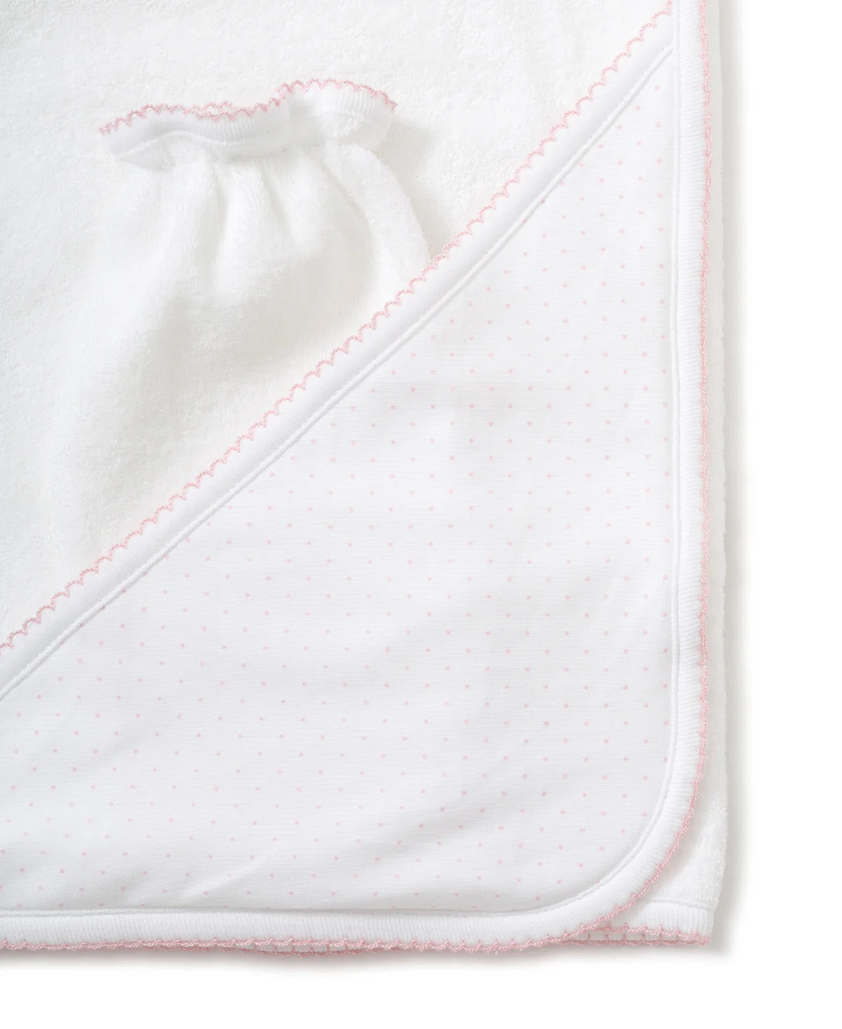 Hooded Bath Towel - Pink/White Dots