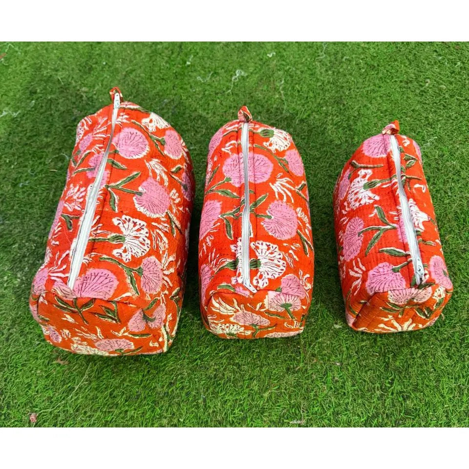 Floral Quilted Cosmetic Bags