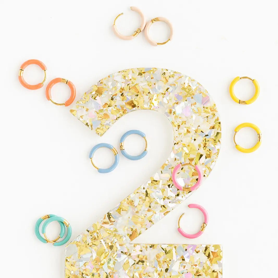 Enamel Hoop Earrings