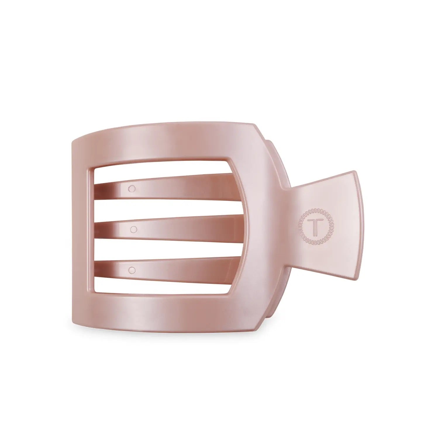 Square Flat Hair Clip - Pearly Pink