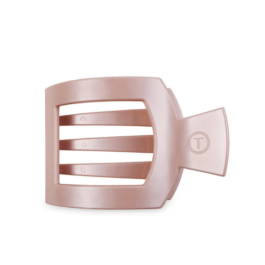 Square Flat Hair Clip - Pearly Pink