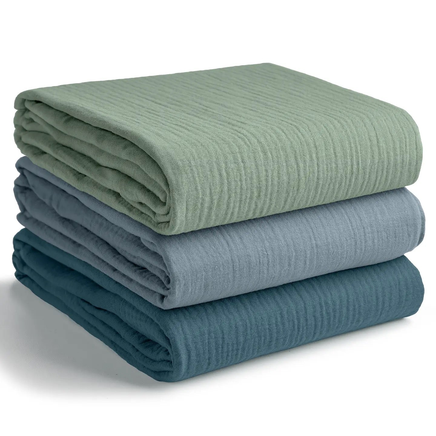Muslin Swaddle Blankets - Blue/Green
