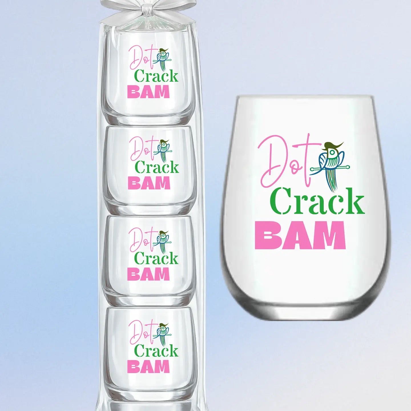 Wine Glasses "Dot Crack Bam"