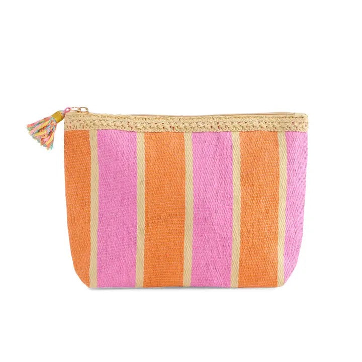 Capri Zip Pouch - Pink/Orange