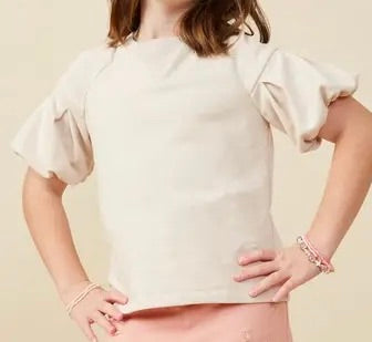Pleat Puff Sleeve Top