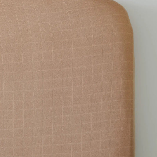 Coffee Solid Bamboo Muslin Crib Sheet