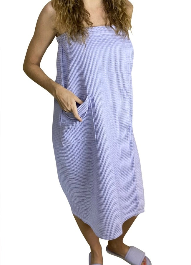Waffle Bath Wrap - lilac