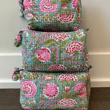 Garden Gala Quilted Cosmetic Bags
