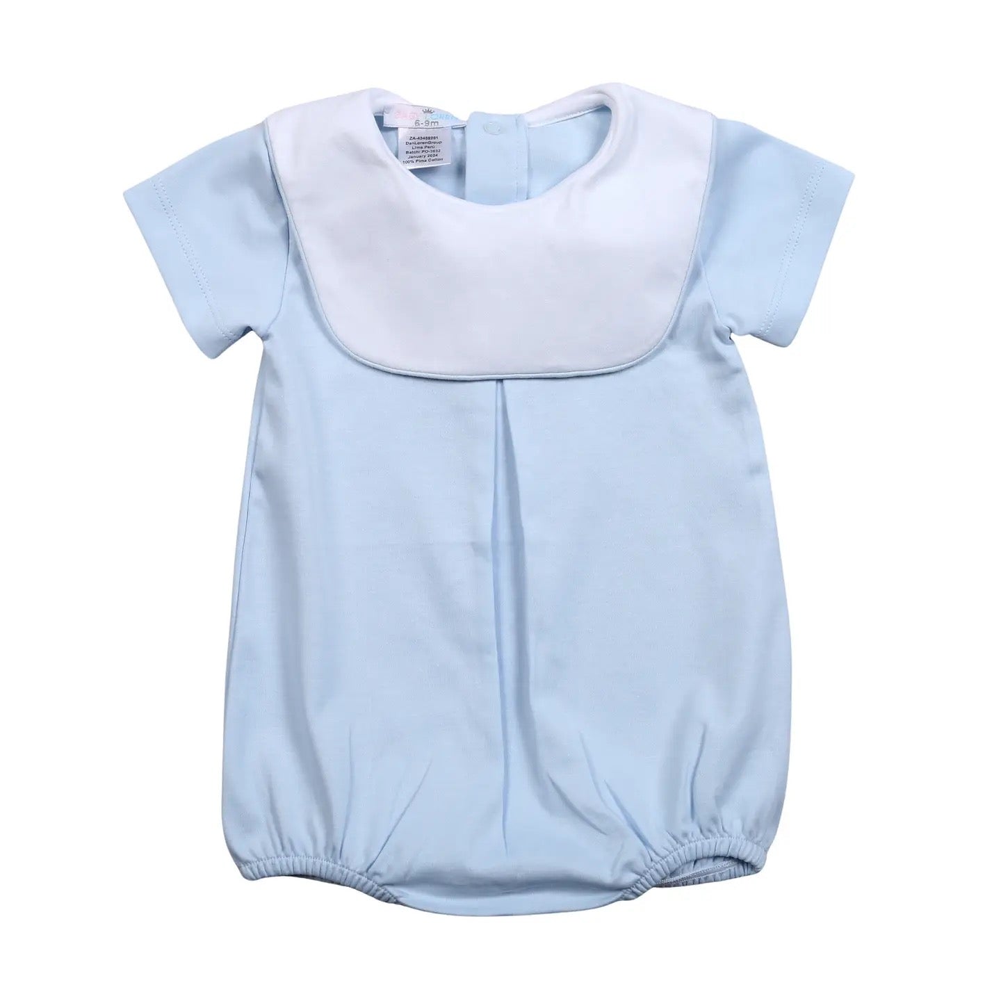 Blue Bubble White Bib Collar