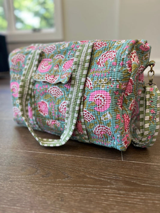 Garden Gala Quilted Duffel Bag