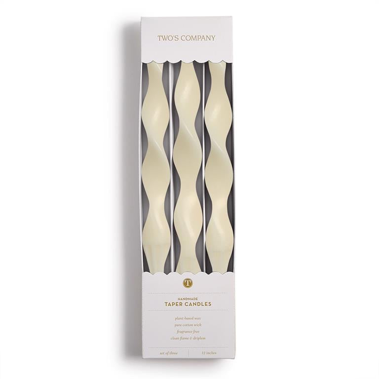 Twist Taper Candles - Ivory