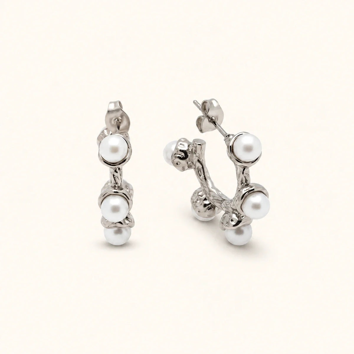 Serenity Glow Hoops - Silver