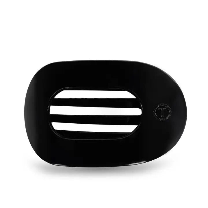 Round Flat Hair Clip - Jet Black