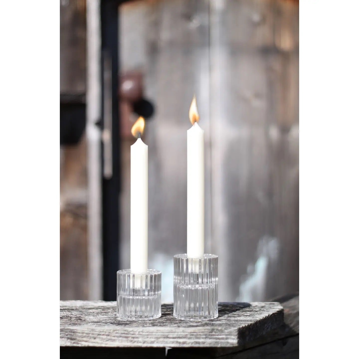 Rillo Glass Candle Holders