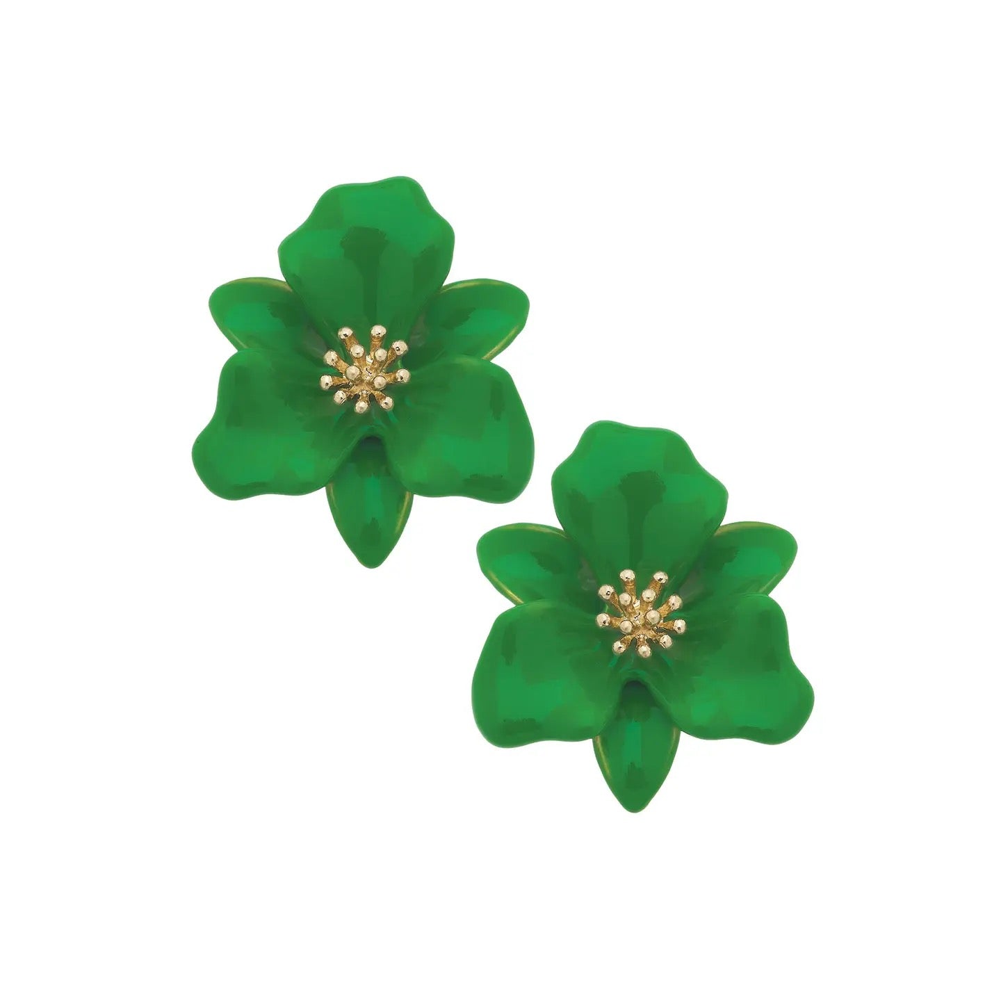 Enamel Flower Statement Earrings