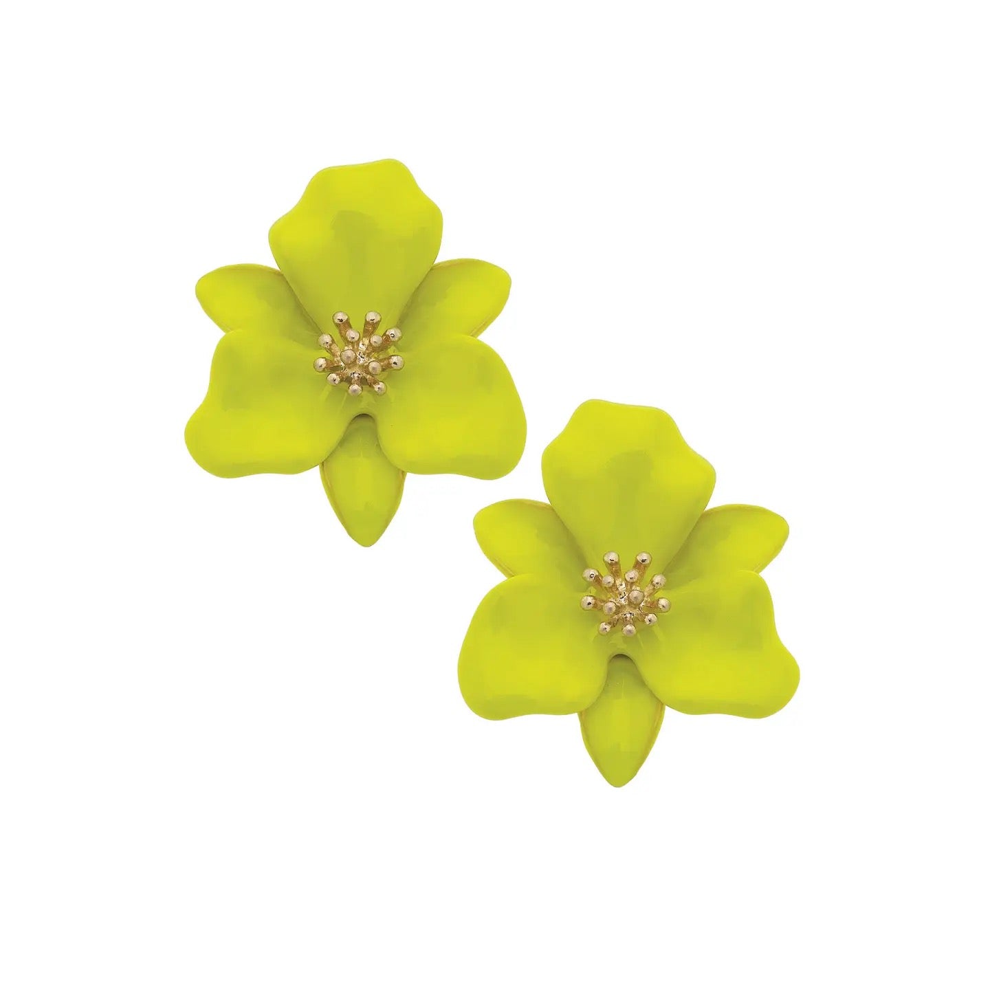 Enamel Flower Statement Earrings