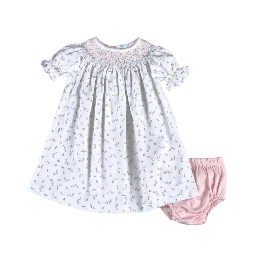 Bella Pink Floral Bishop Dress