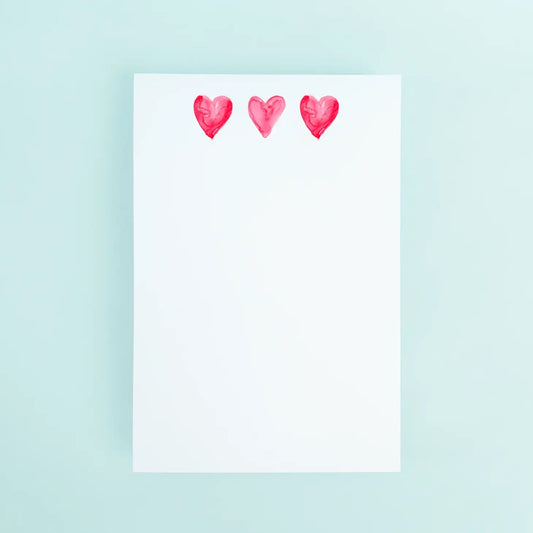 3 Pink Hearts Notepad