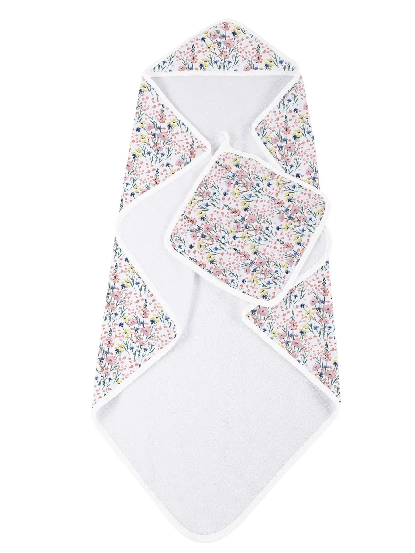 Wildflowers Hooded Towel and Washcloth Set
