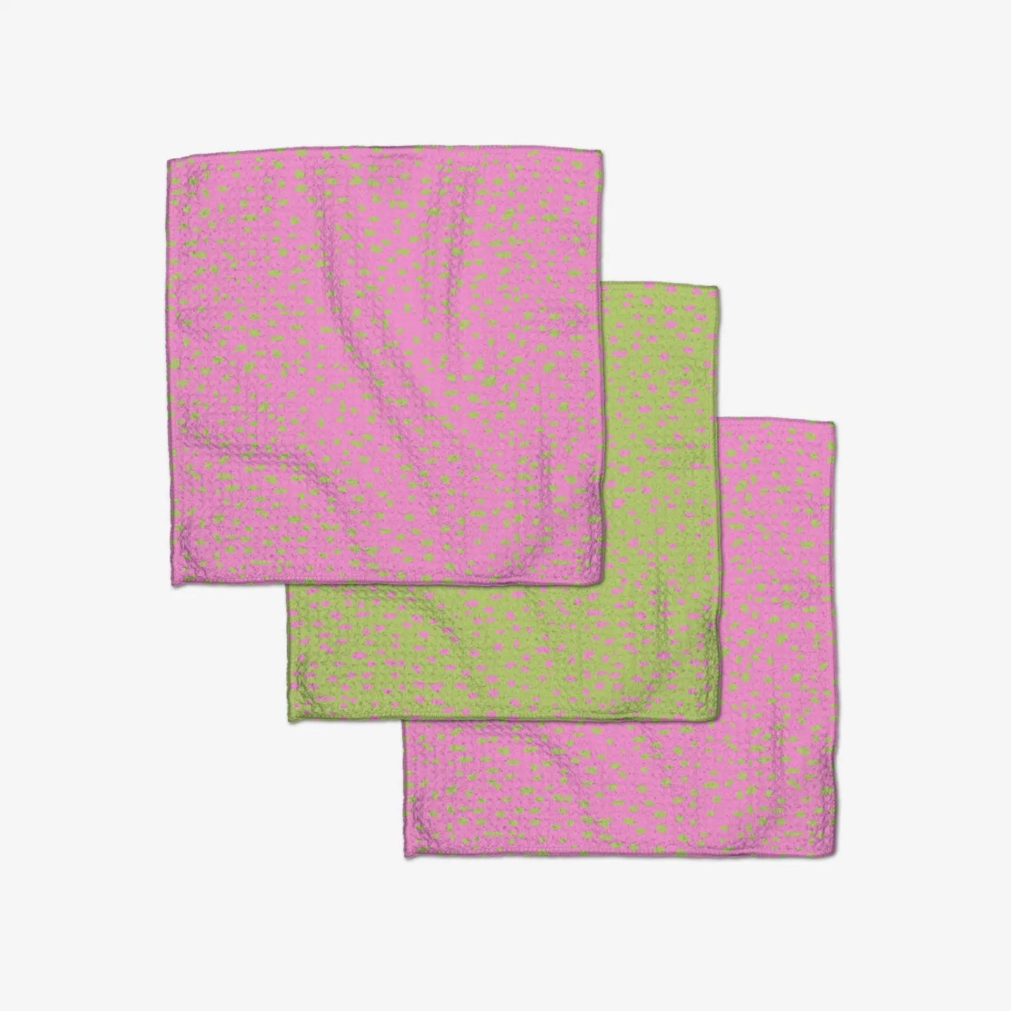 Speckle Green Pink Dishcloth Set