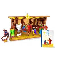 Away in a Manger Children's Nativity Book and Playset