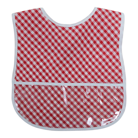 Red Check Laminated Bib