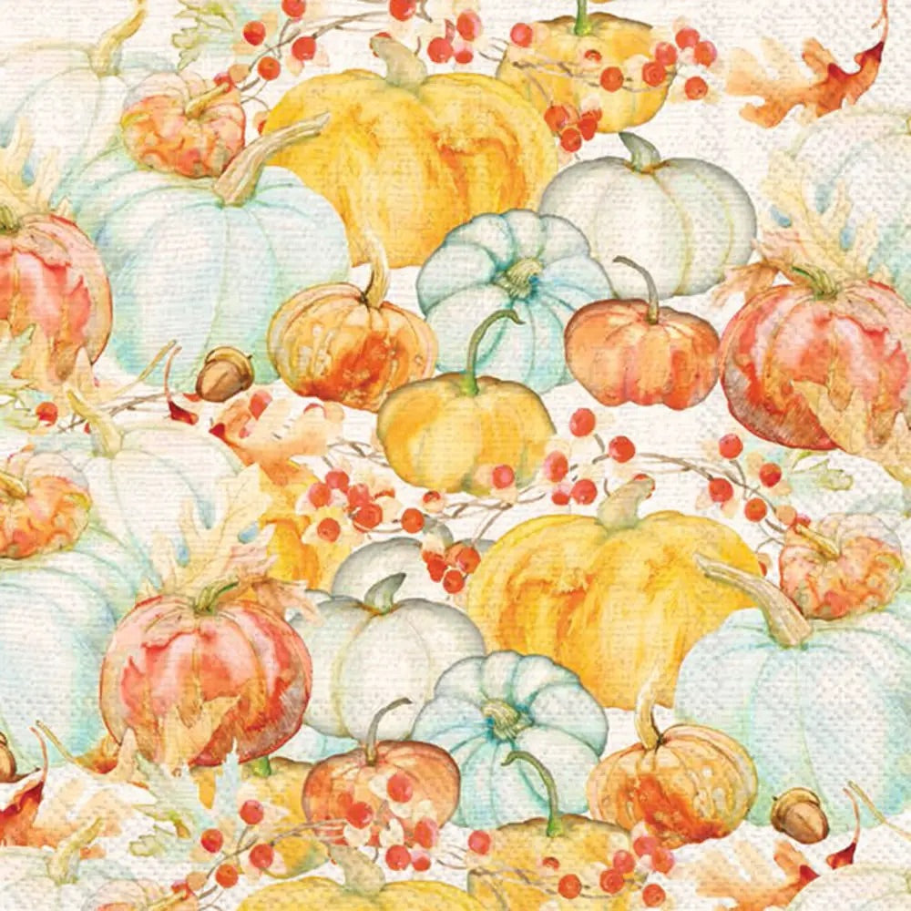 Watercolor Pumpkin Cocktail Napkins