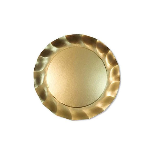 Gold Wavy Paper Salad Plate