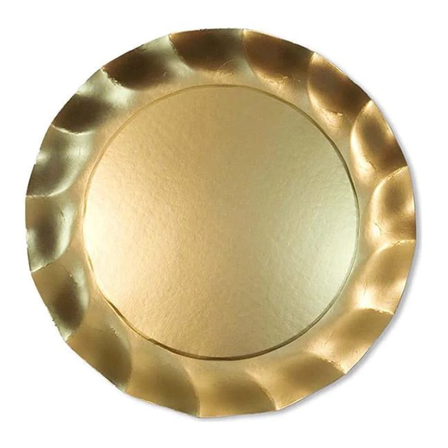 Gold Wavy Paper Charger Plate