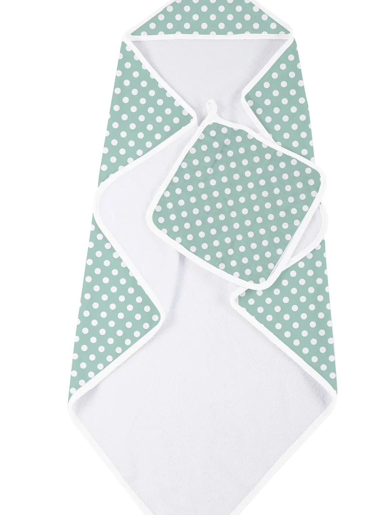 Jade Polka Dot Hooded Towel and Washcloth Set
