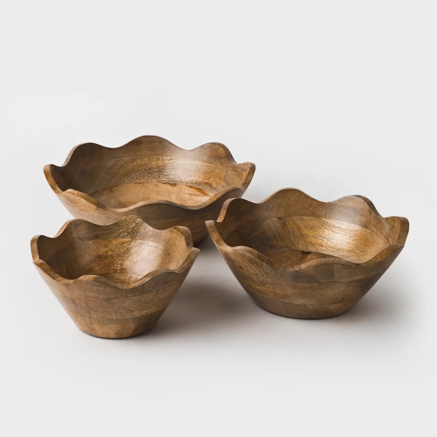 Scalloped Wooden Bowl
