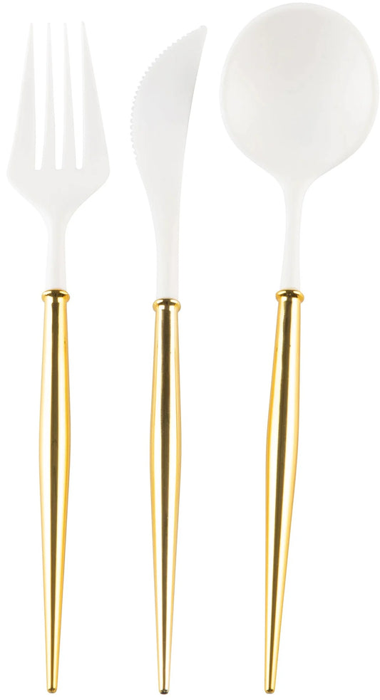 Bella Cutlery white/gold handle
