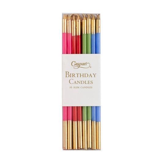 Slim Birthday Candles in Mixed Brights