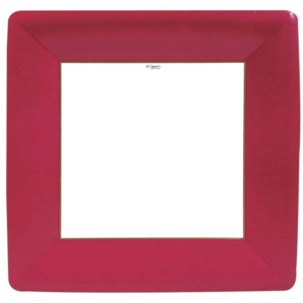 Square Paper Dinner Plates - Red