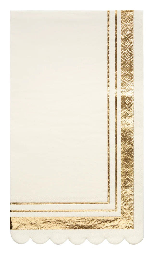 Guest Towel Gold & White