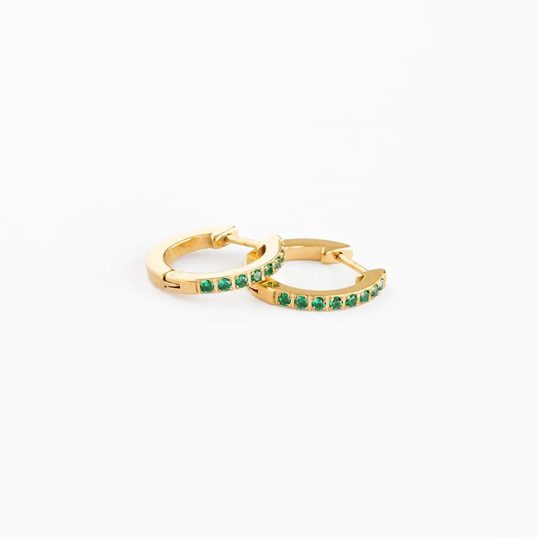 Emerald Hoop Earrings